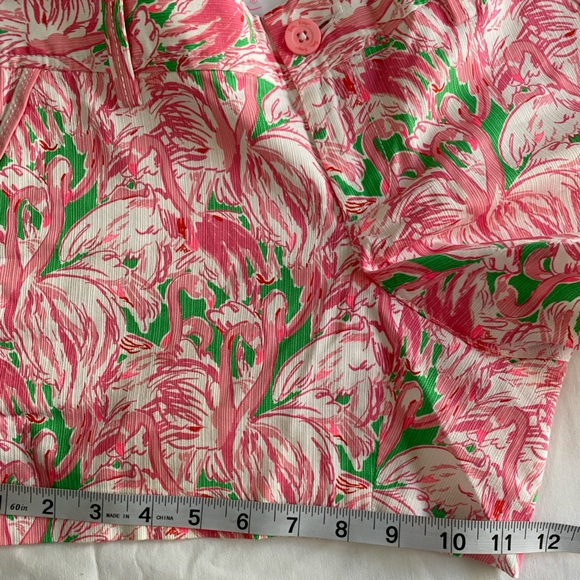 Lilly Pulitzer Callahan Mid-Rise Short in Colony Pink Flamingo Novelty Print 4 - Picture 9 of 9